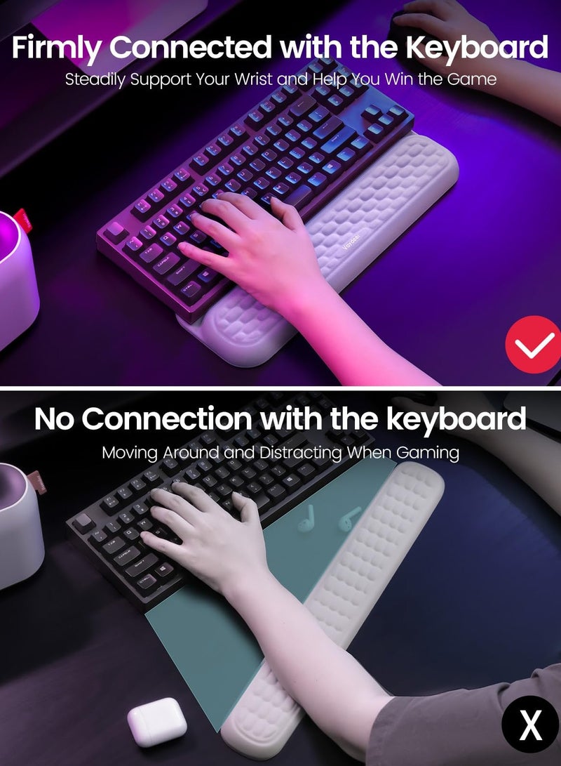 SYOSI Keyboard Wrist Rest with Stickers, Keyboard Wrist Rest, Mechanical Keyboard Support Pad, Soft Memory Foam Wrist Support, Keyboard Hand Rest Pad for Wrist Pain Relief, for Computer Office Gaming - Image 3