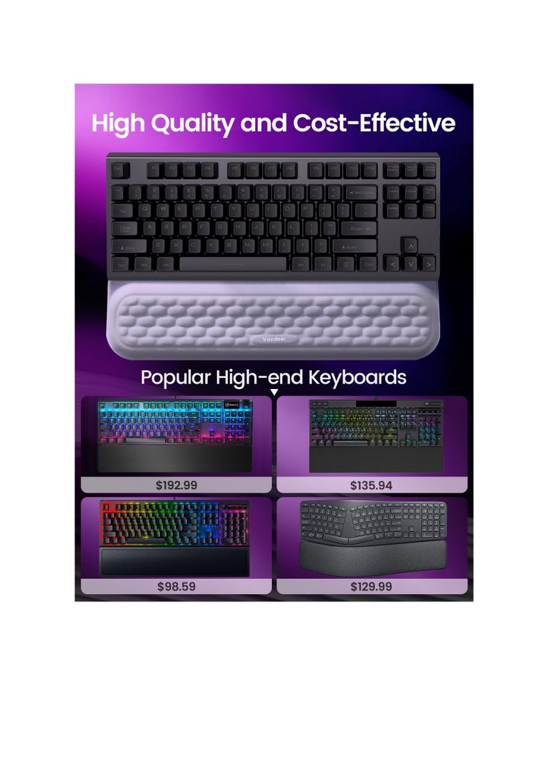 SYOSI Keyboard Wrist Rest with Stickers, Keyboard Wrist Rest, Mechanical Keyboard Support Pad, Soft Memory Foam Wrist Support, Keyboard Hand Rest Pad for Wrist Pain Relief, for Computer Office Gaming - Image 5