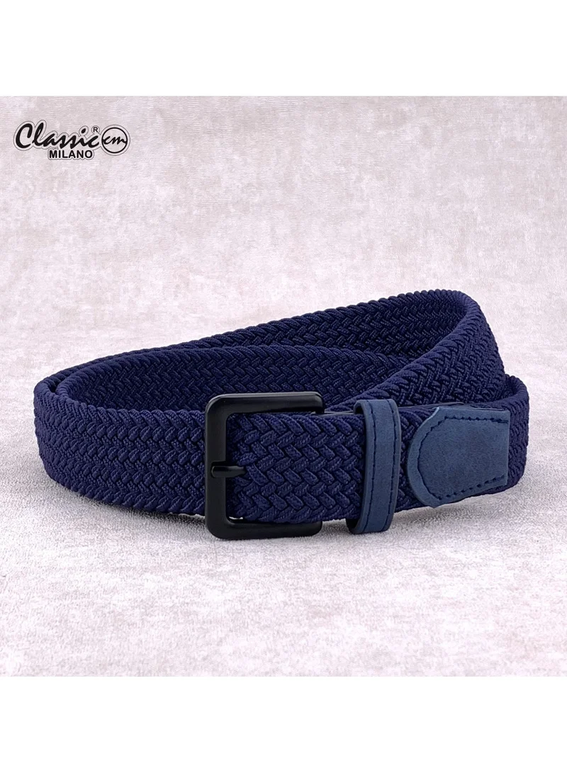 Classic Milano Braided Cotton Elastic Stretch Belt for Men & Women, Woven Canvas Web Belt with Gift Box, Adjustable Men's Belt | Full Length: 110CM (Free Size - Fits up to the waist of 40 Inches / 100 CM)