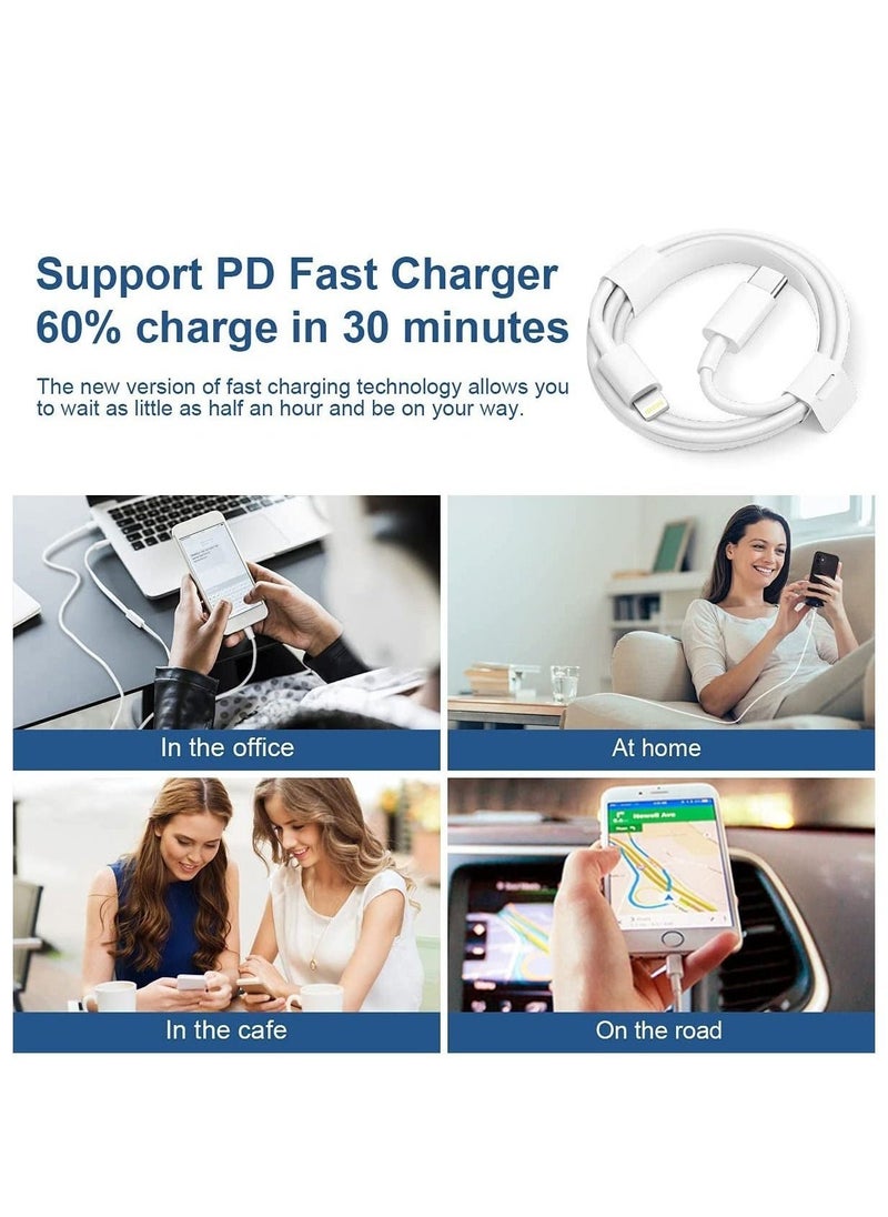 Generic - iPhone Fast Charger Lightning Cable [Apple MFi Certified] 2-Pack USB-C to Lightning Cable (6.6Ft) Fast Charging Compatible with iPhone14/14 Plus - Image 1