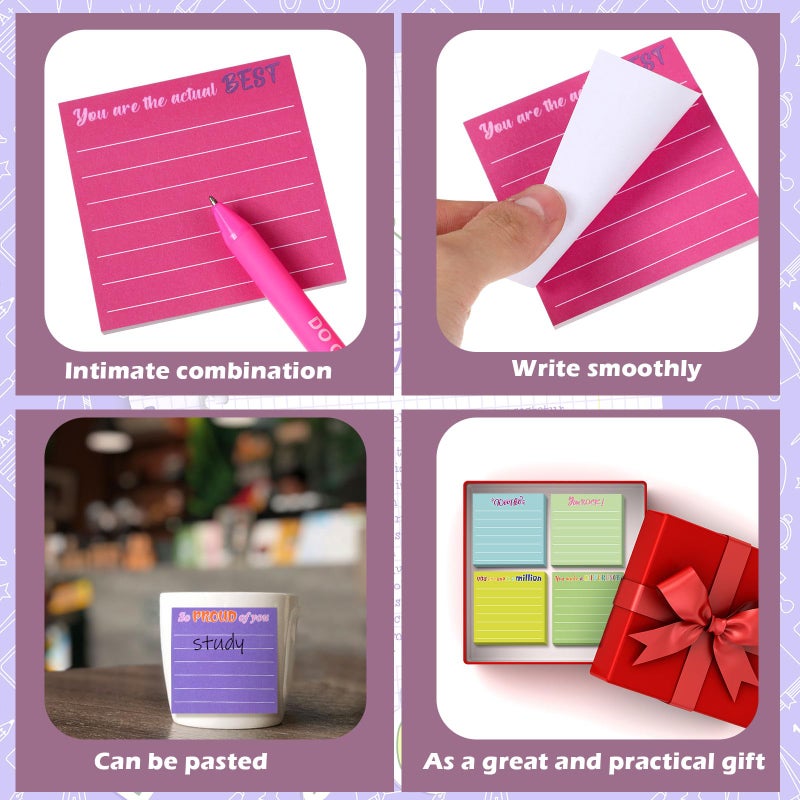 Yinder Inspirational Sticky Notes Thank You Gift Motivational Sticky Note Pad Employee Appreciation Week Gift Bulk for Coworker Teacher Nurse Office Groups 3 x 3''(Appreciation,Classic Color,12 Pcs) - Image 5