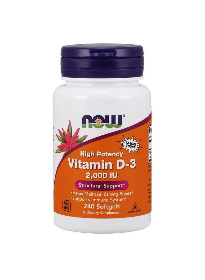 now Foods Vitamin D3 Structural Support 2000 I.U 480 Softgels - Image 1