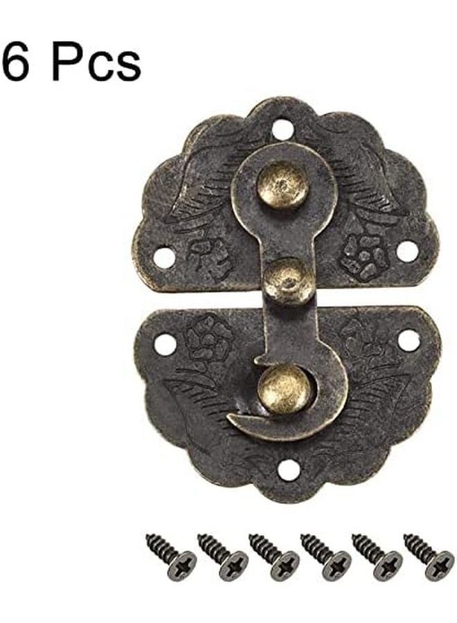 Antique Bronze Tone Wooden Case Hasp Clasps Hook 45 x 34 mm Pack of 6 - Image 5