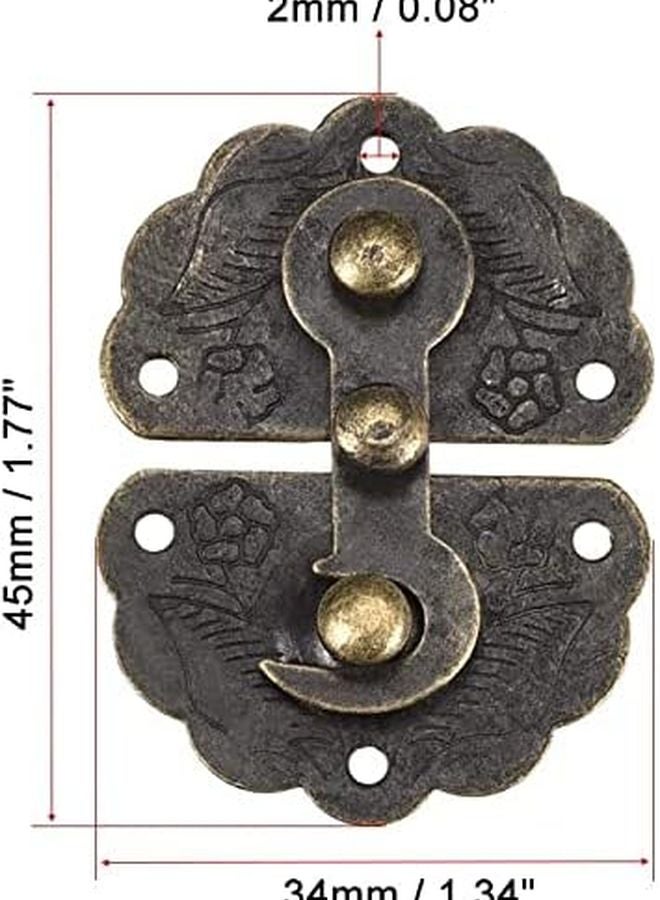 Antique Bronze Tone Wooden Case Hasp Clasps Hook 45 x 34 mm Pack of 6 - Image 3