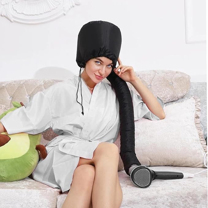 UILYNIU 2 Pcs Hair Dryer Hood Bonnet Hood Hair Dryer Portable Hair Dryer Cap Drying Cap Evaporator Heat Cap for Deep Conditioning Handheld Hair Dryer Cap for Dry Styling Curly Hair Black Pink