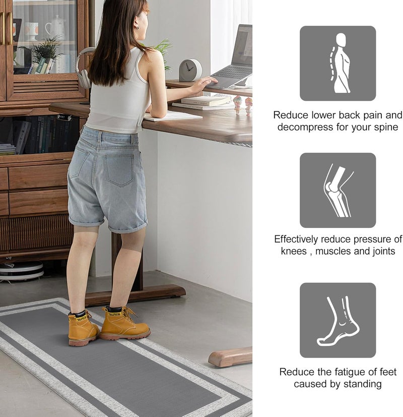 Anti-Fatigue Mat: 1 Piece Gray High-Density Foam - Cushioned Ergonomic Support Standing Mat for Home Kitchen, Office And Long Standing Tasks - Image 3