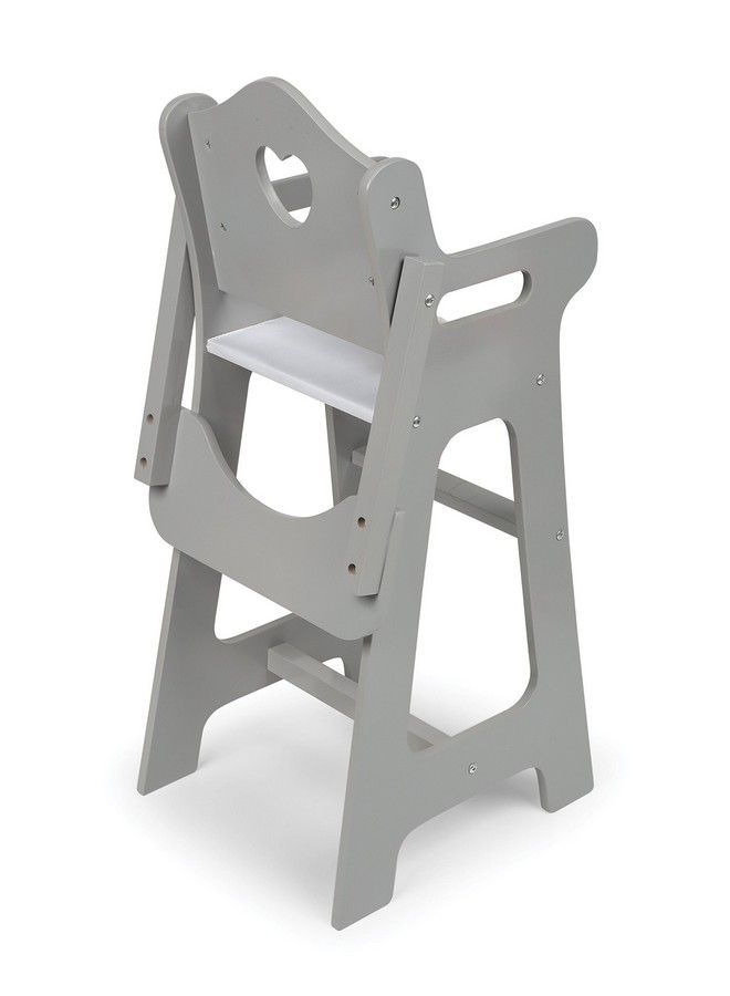 Badger Basket Toy Doll High Chair Pretend Feeding Seat For 18 Inch Dolls Gray - Image 3