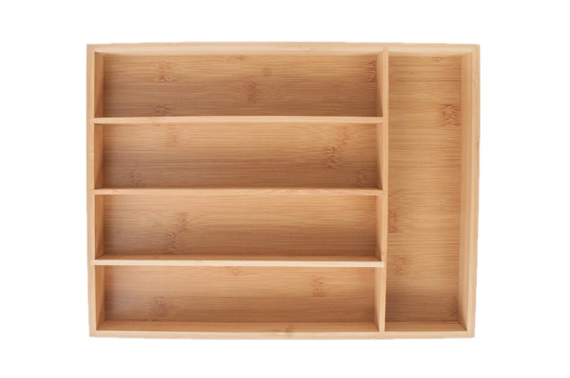 منظم أدراج من الخيزران JapanBargain للمطبخ والحمام والمكتب والحرف 5 فتحات