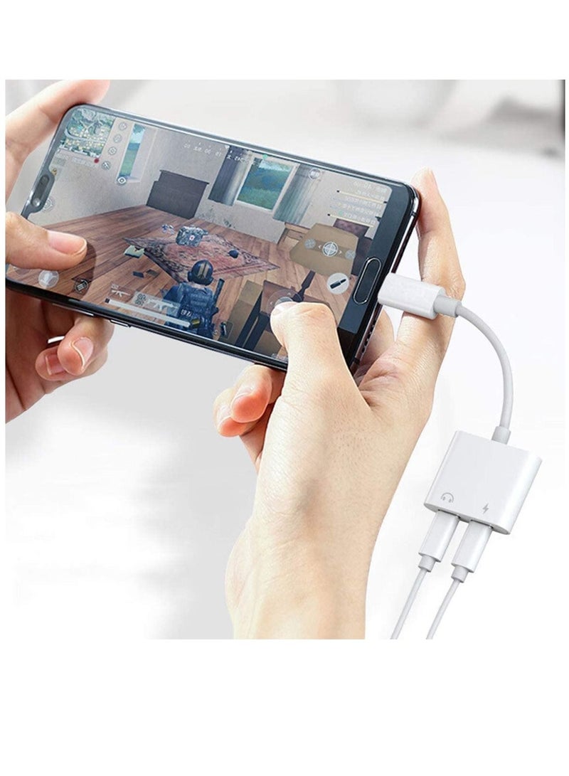 Ntech محول شاحن وسماعة رأس USB C إلى مقبس صوت 3.5 مم 2 في 1 USB C إلى مقبس صوت Aux مع كابل دونجل شحن سريع PD متوافق مع Galaxy S22/S21/S20/S20+ Ultra Note 20/10 Pixel 6/5/4/3 XL (أبيض) - Image 3