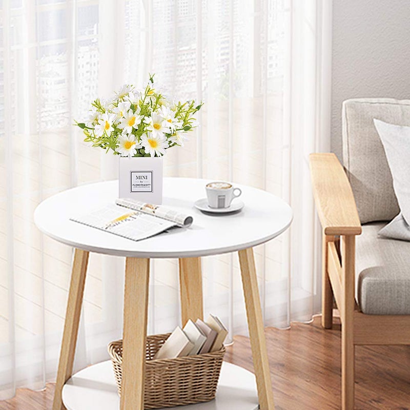 AIFUSI Artificial Flowers  Faux Flowers in Vase Small White Daisy Decor Mini Silky Artificial Daisies Fake Plant Flower Decor for Home Decor Indoor Centerpiece Table Decorations - Image 3