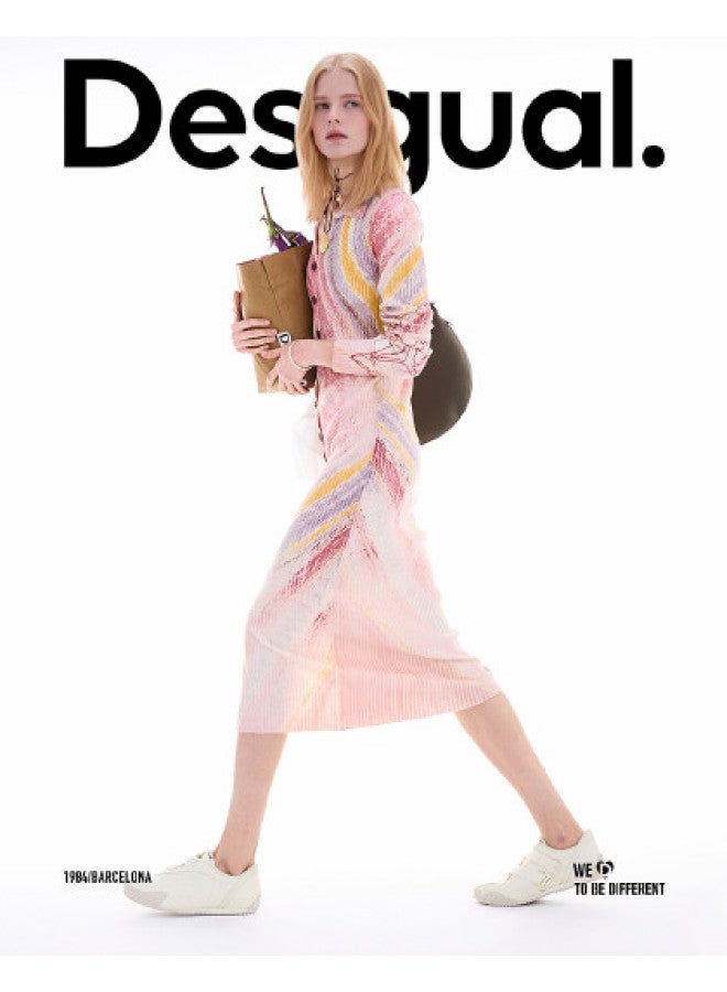 DESIGUAL Print And Embroidered Slim-Fit Stretch Knit Dress, Autumn-Winter 2025 Collection - Image 1