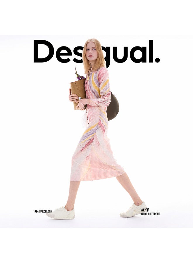 DESIGUAL Print And Embroidered Slim-Fit Stretch Knit Dress, Autumn-Winter 2025 Collection - Image 2