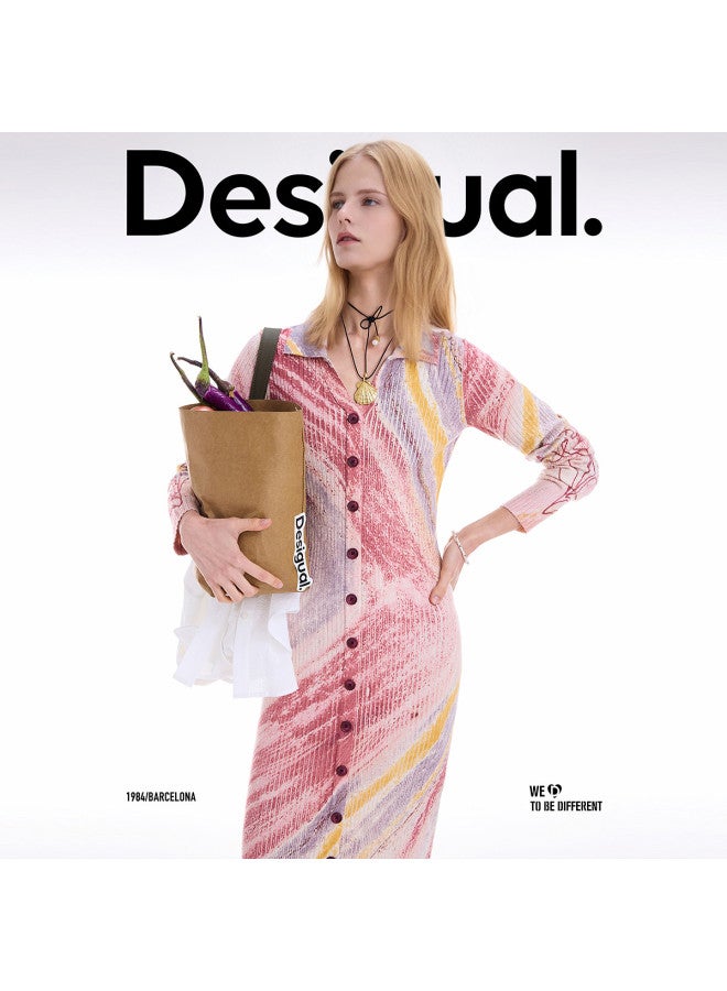 DESIGUAL Print And Embroidered Slim-Fit Stretch Knit Dress, Autumn-Winter 2025 Collection - Image 3