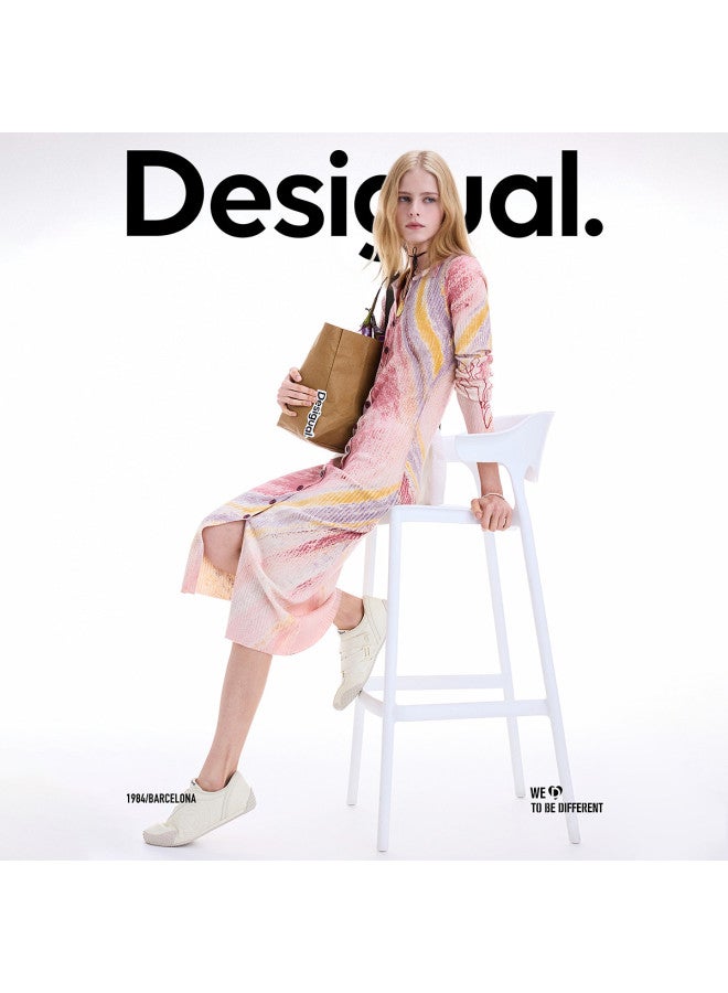 DESIGUAL Print And Embroidered Slim-Fit Stretch Knit Dress, Autumn-Winter 2025 Collection - Image 5