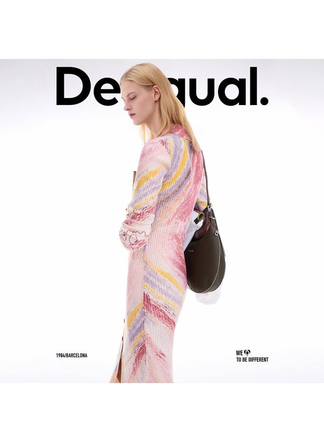 DESIGUAL Print And Embroidered Slim-Fit Stretch Knit Dress, Autumn-Winter 2025 Collection - Image 4