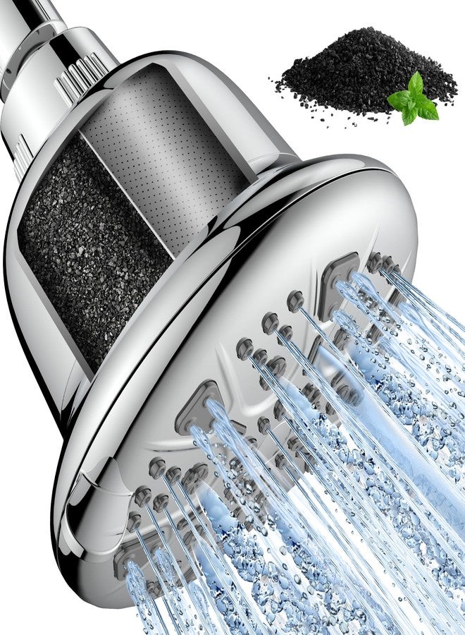 MakeFit Filtered Shower Head with Upgraded Activated Carbon Filter - High Pressure Shower Head with Hard Water Softener - 7 Settings Bathroom Rain Showerhead to Remove Chlorine and Heavy Metals - Image 1