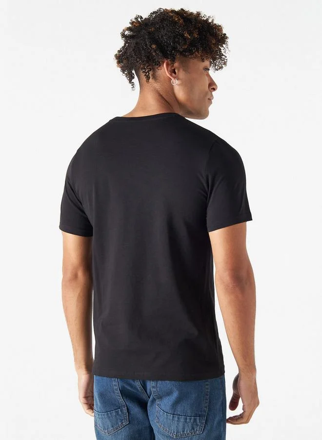 SP Characters The Las Vegas Raiders Print Crew Neck T-shirt with Short Sleeves