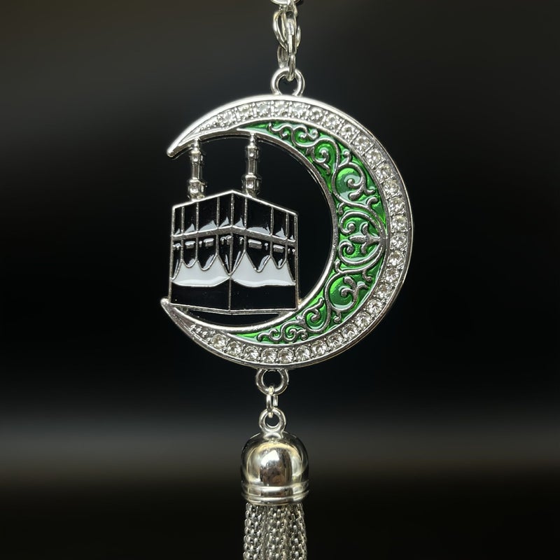 Green Golden Moon Car Rearview Mirror Hanging Ornament for Interior Decoration - Image 5