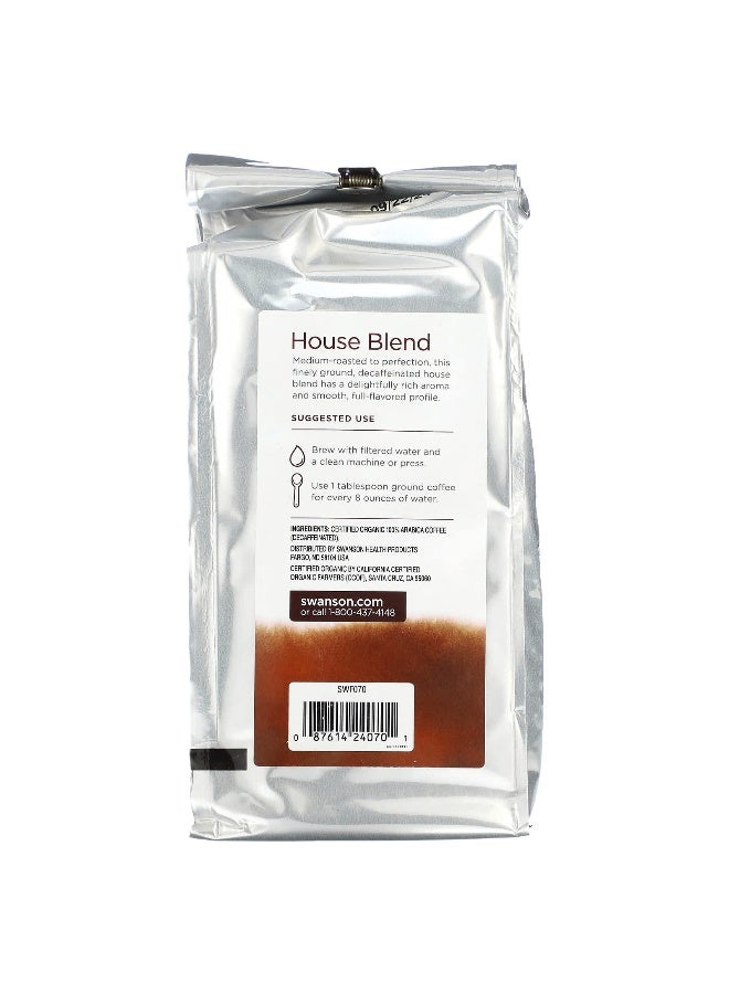 SWANSON سوانسون، قهوة مزيج المنزل العضوي، مطحونة، تحميص متوسط، خالية من الكافيين، 1 رطل (454 جرام) - Image 2