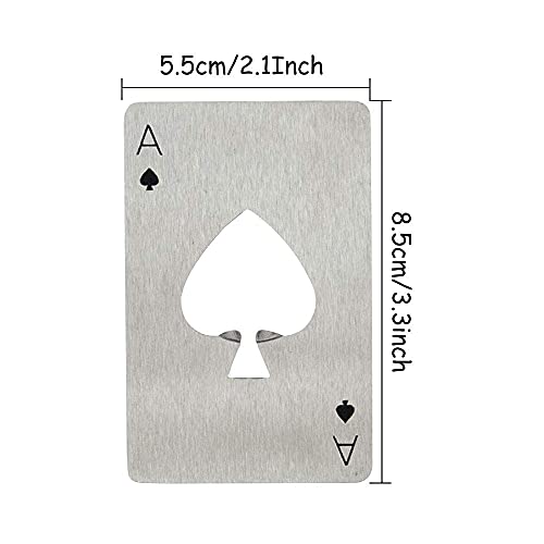 SpiderJuice 1Pc Stainless Steel Fancy Casino Poker Card Bottle Opener Credit Card Size Beer Opener Ace of Spades Bottle Opener for Your Wallet Suits for Family Bar Party Cocktail Bottle Accessories - Image 3