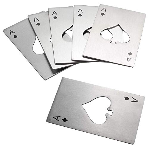 SpiderJuice 1Pc Stainless Steel Fancy Casino Poker Card Bottle Opener Credit Card Size Beer Opener Ace of Spades Bottle Opener for Your Wallet Suits for Family Bar Party Cocktail Bottle Accessories - Image 2
