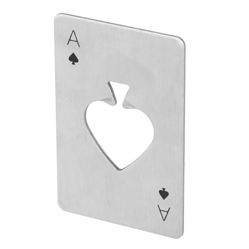 SpiderJuice 1Pc Stainless Steel Fancy Casino Poker Card Bottle Opener Credit Card Size Beer Opener Ace of Spades Bottle Opener for Your Wallet Suits for Family Bar Party Cocktail Bottle Accessories - Image 4