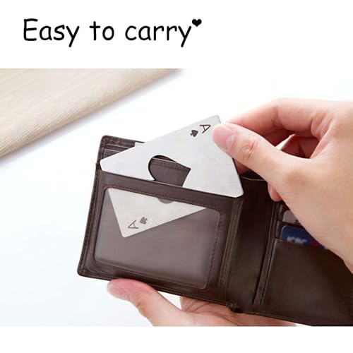 SpiderJuice 1Pc Stainless Steel Fancy Casino Poker Card Bottle Opener Credit Card Size Beer Opener Ace of Spades Bottle Opener for Your Wallet Suits for Family Bar Party Cocktail Bottle Accessories - Image 5