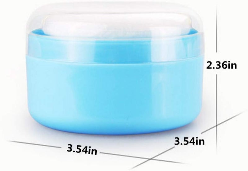 ONWON 2 Pieces AfterBath Puff Box Empty Body Powder Container Dispenser Case with Sifter and Powder Puffs for Home and Travel Use - Image 4