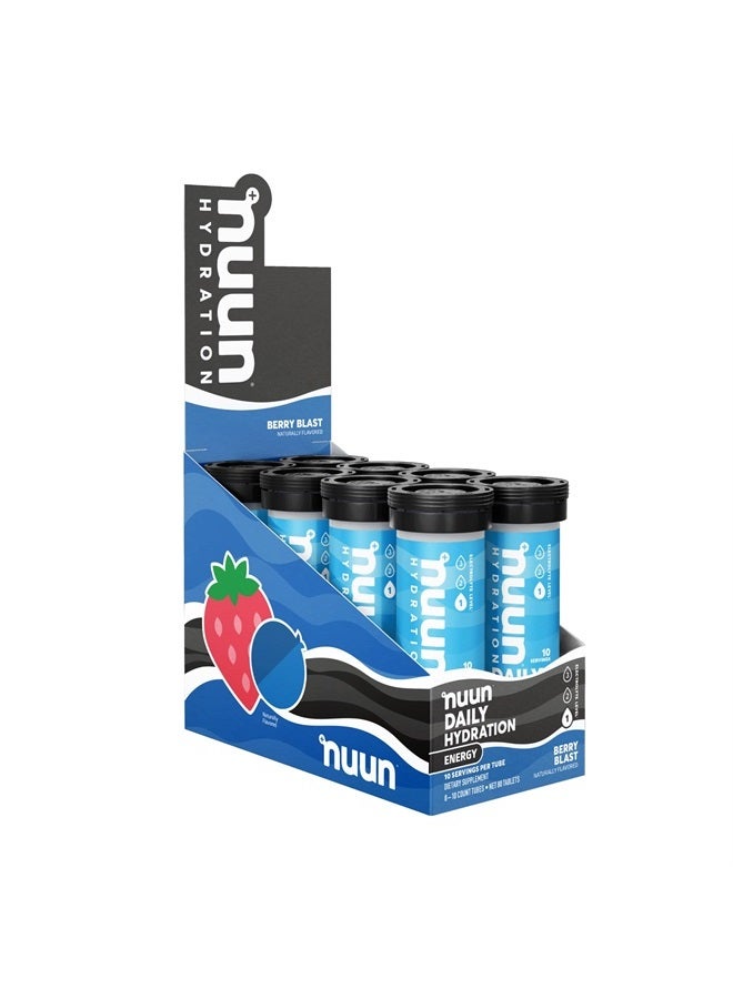 Nuun Hydration Energy Electrolyte Tablets with Caffeine, B Vitamins and Ginseng, Berry Blast, 8 Pack (80 Servings) - Image 1