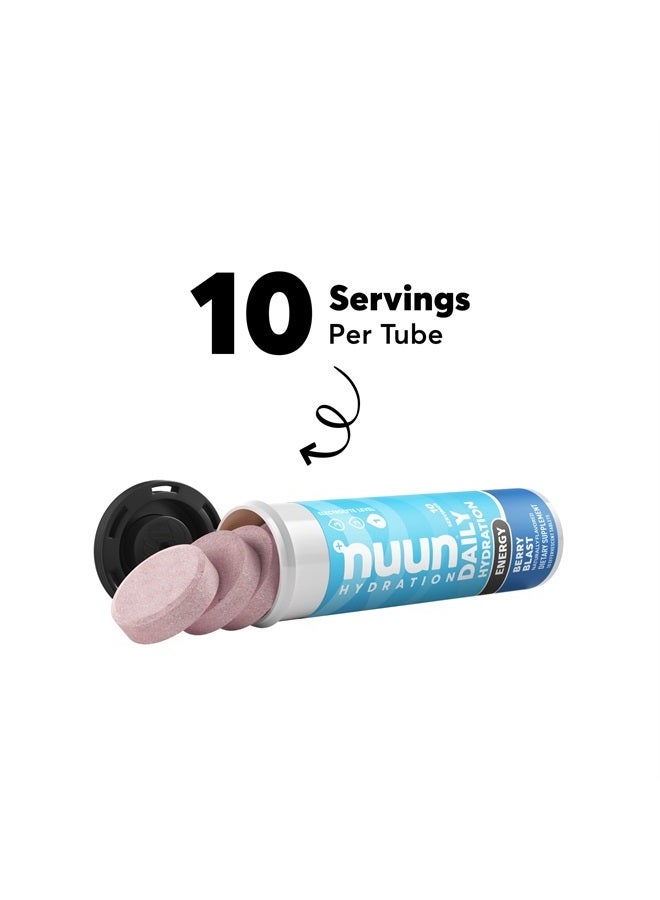 Nuun Hydration Energy Electrolyte Tablets with Caffeine, B Vitamins and Ginseng, Berry Blast, 8 Pack (80 Servings) - Image 4