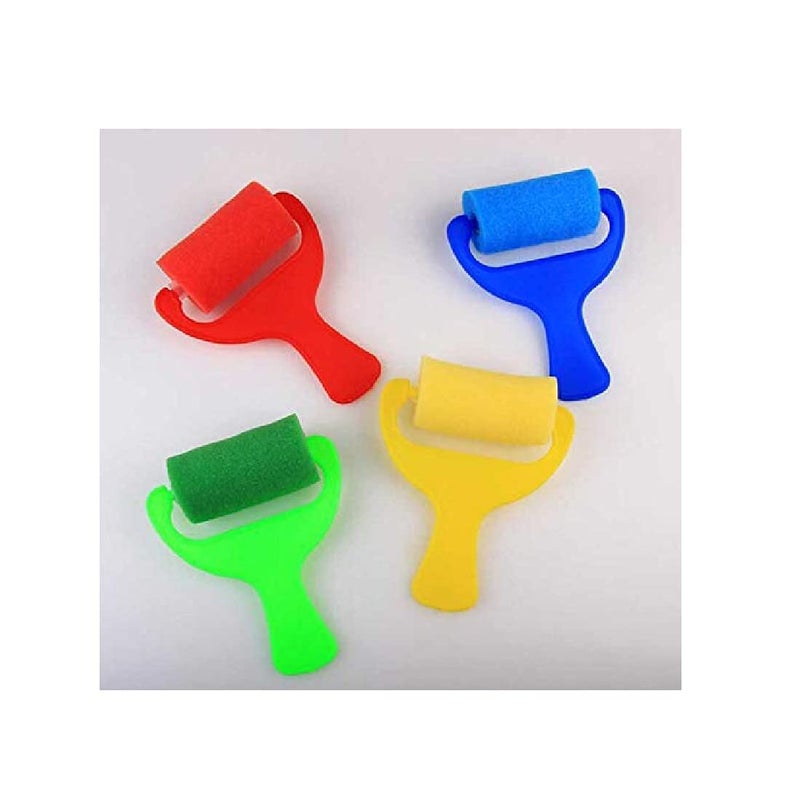 deziine DEZIINE� Painting Rollers Sponge Brushes Set for Kids,Painters Artists Drawing Tool (Pack of 4)  - Image 2