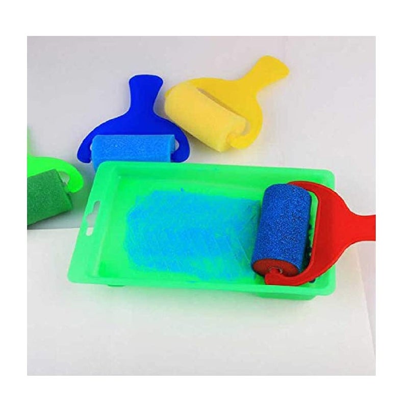 deziine DEZIINE� Painting Rollers Sponge Brushes Set for Kids,Painters Artists Drawing Tool (Pack of 4)  - Image 4