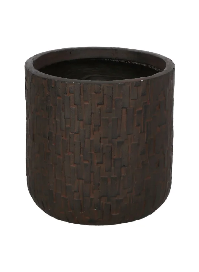 serene UV-Resistant Stone Finish Flower Pot Brown 49 x 49 x 49 cm WXP1171D