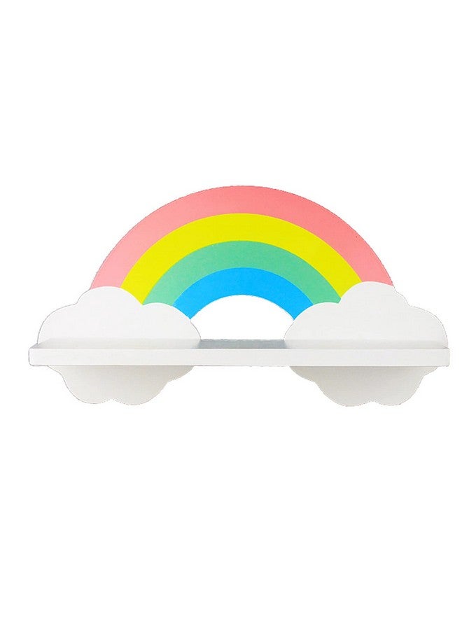 Haomian Cloud Rainbow Shelves For Children’S Nursery Or Bedroom Kids Nursery Room Rainbow Shelvesfloating Bedroom Baby Book Shelf Storage Shelf Cloud Floating Wooden Shelf Wall Decorations(30X11X16Cm) - Image 1