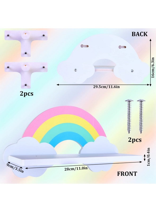 Haomian Cloud Rainbow Shelves For Children’S Nursery Or Bedroom Kids Nursery Room Rainbow Shelvesfloating Bedroom Baby Book Shelf Storage Shelf Cloud Floating Wooden Shelf Wall Decorations(30X11X16Cm) - Image 3
