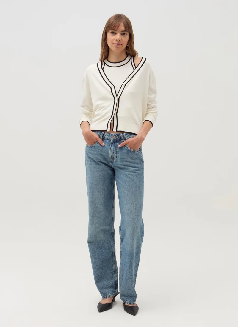Ovs Cardigan with contrasting trim