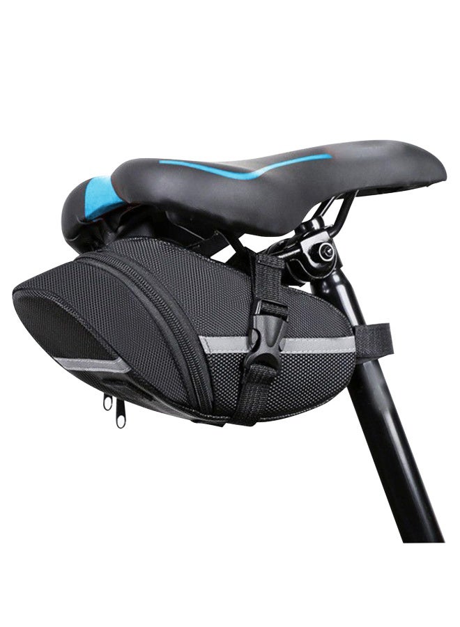 Bike Seat Bag - Durable Bicycle Saddle Bag Under Seat Storage Pouch for Mountain & Road Bike, 1.5L Capacity Wedge Pack with Reflective Straps, Easy Installation (Black) - Image 1