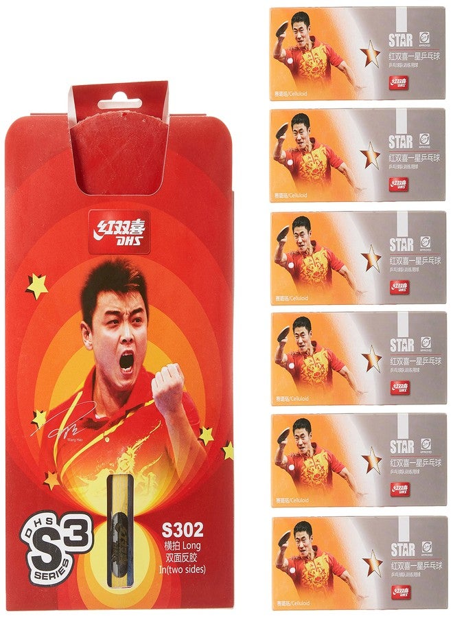 DHS TT BAT S-S302 DHS WITH TT BALL DHS 40MM 1 STAR ORANGE (60 Pcs Box) - Image 3