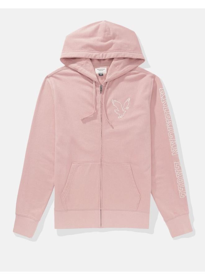 American Eagle هودي بسحاب مزخرف بشعار AE من القماش المصنوع من الصوف  - Image 3