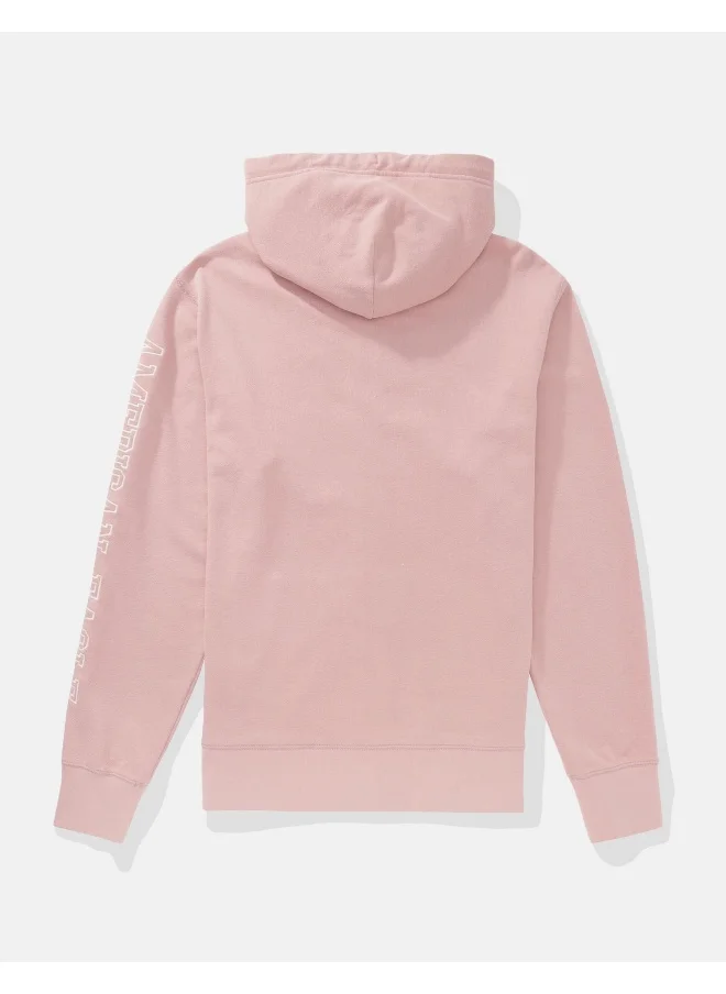 American Eagle AE Fleece Logo Graphic Zip-Up Hoodie