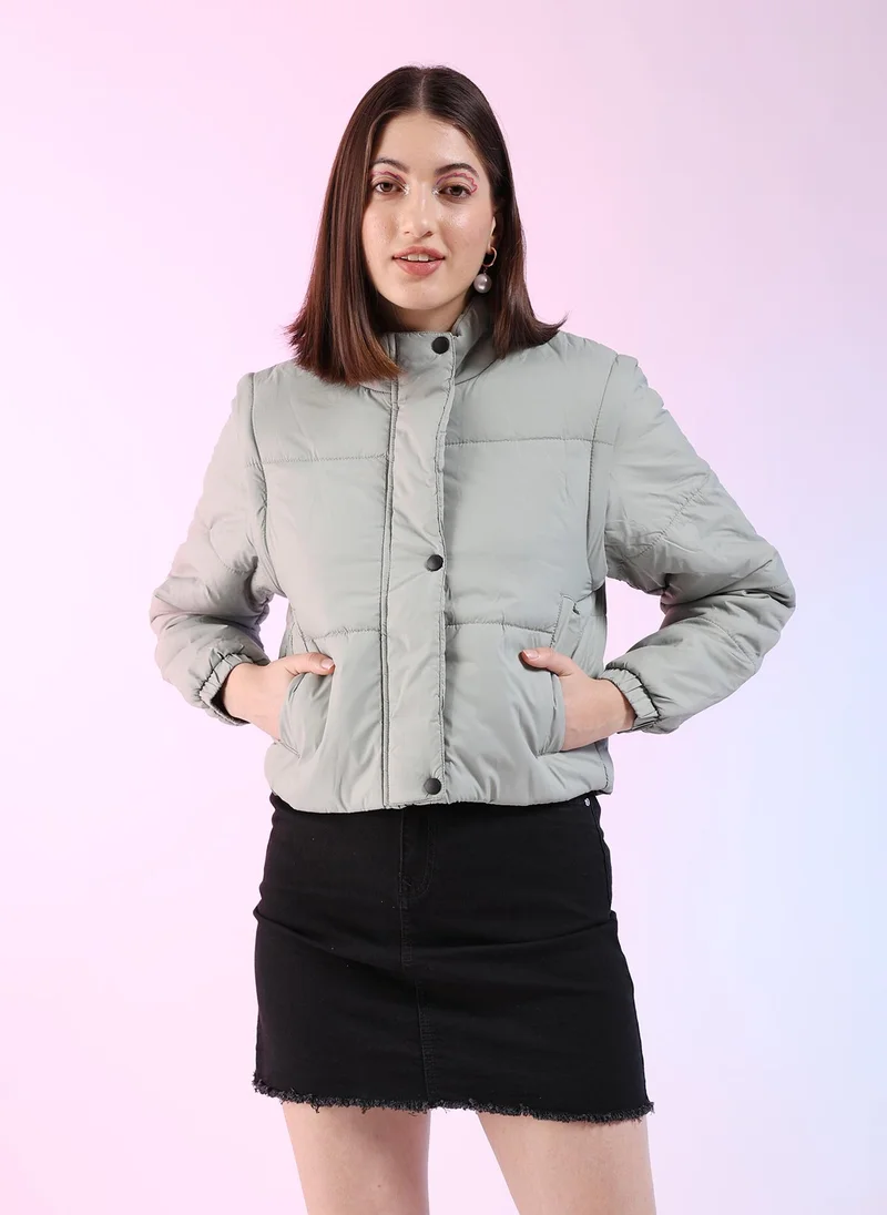 Freehand  Women Regular Fit Solid Puffer Jacket for Women | Best Price UAE