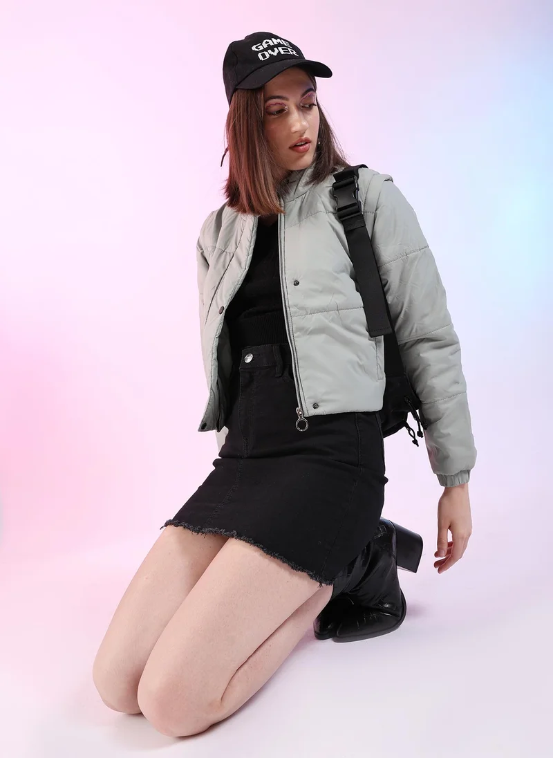 Freehand  Women Regular Fit Solid Puffer Jacket for Women | Best Price UAE