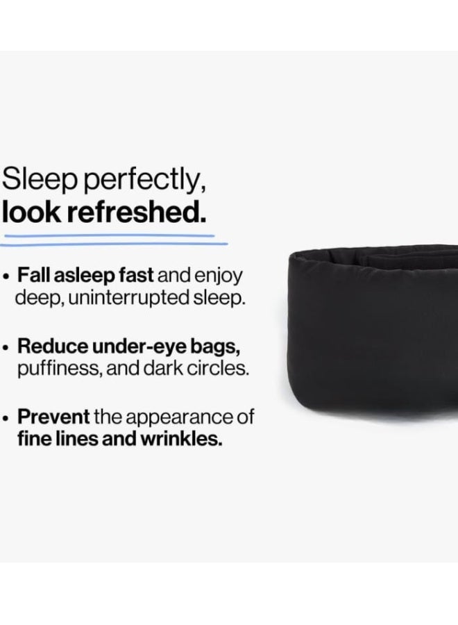قناع نوم عميق يحجب الضوء ، قناع عين من حرير التوت 23 موم، فائق النعومة، قابل للتعديل - قناع نوم للسفر للرجال والنساء - اسود - Image 5