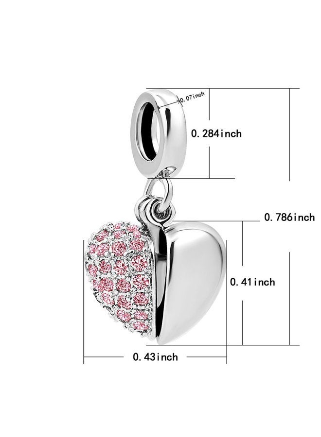 KunBead Auntie Aunt Love Openable Heart Birthstone Dangle Charms Compatible with Pandora Bracelet Necklace Birthday Jewelry Gifts for Women, Copper, No Gemstone - Image 3