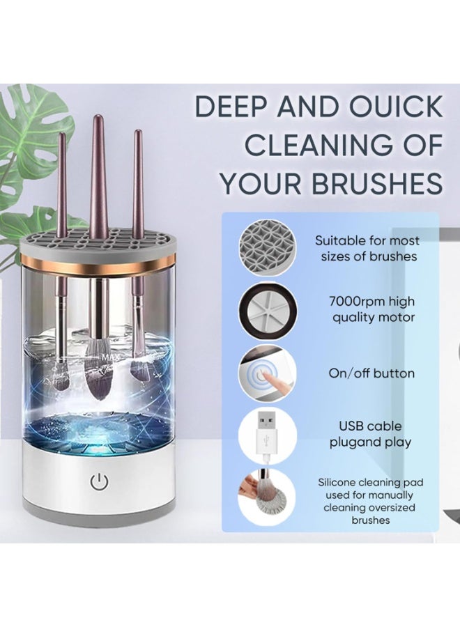 Makeup Brush Cleaner Machine, Upgraded Portable Electric Makeup Brush Cleaner Machine, Automatic Cosmetic Brush Cleaner for Quick & Efficient Cleaning, Suitable for All Brush Sizes - Image 3