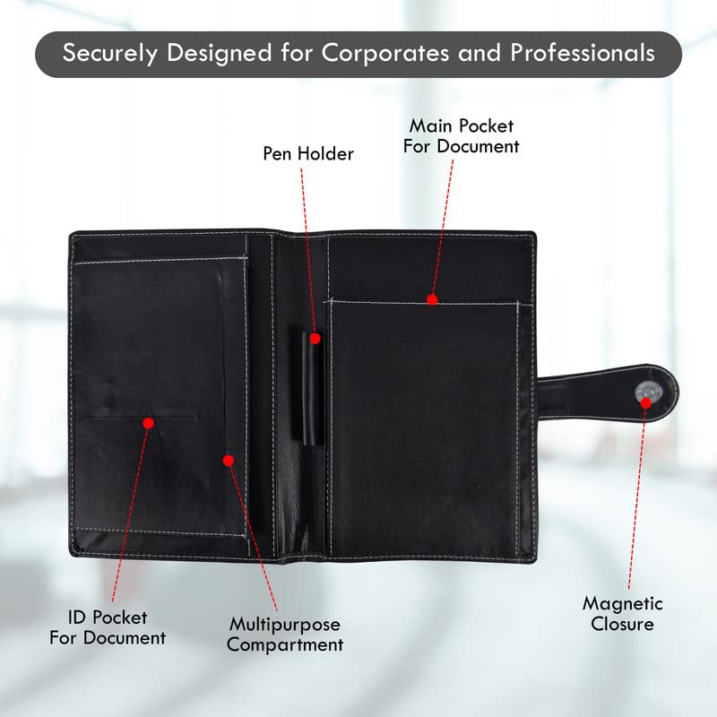 AmazingHind Car Document Holder | Owner Manual Case Pouch, Document Storage Wallet for Registration & Insurance Card | Paperwork Holder | Faux Leather - Black (7.5 x 10 Inches) - Image 5
