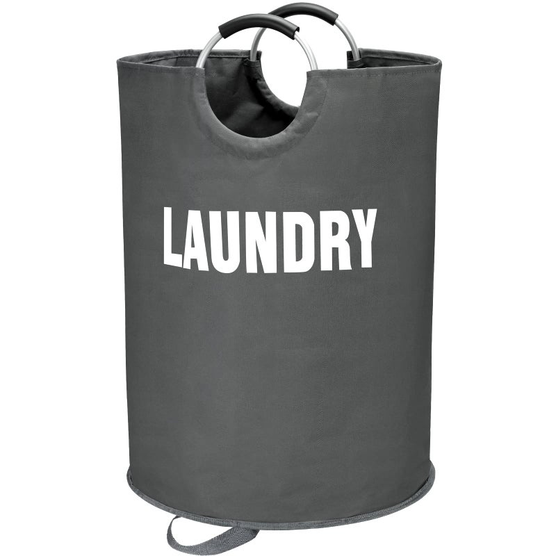 Maxsilan 160L XX-Large Laundry Basket  Freestanding Tall Clothes Hamper  Collapsible Laundry Bag  Waterproof with Foam Protected Aluminum Handles for College Dorm  Family Dark Grey