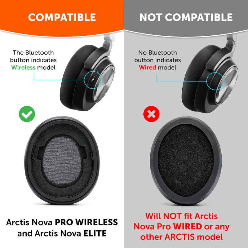 WC Freeze Nova Pro Wireless - Cooling Gel Earpads for Arctis Nova Pro Wireless & Nova Elite (Doesnâ€™t Fit Other Models), by Wicked Cushions, Extra Thick & Comfortable | Black Camo - Image 2