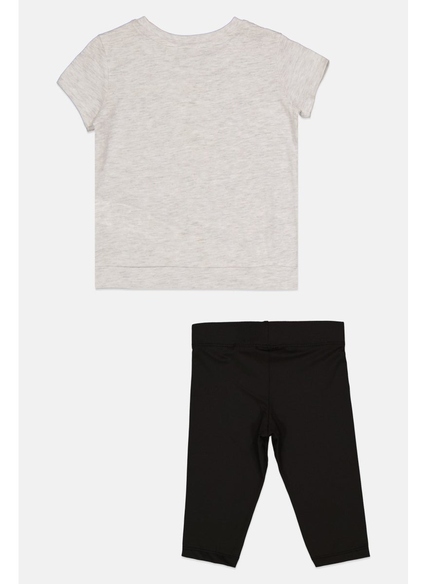 PUMA - Toddlers Girl 2 Pc Brand Logo Tee And Shorts Set, Grey - Image 1