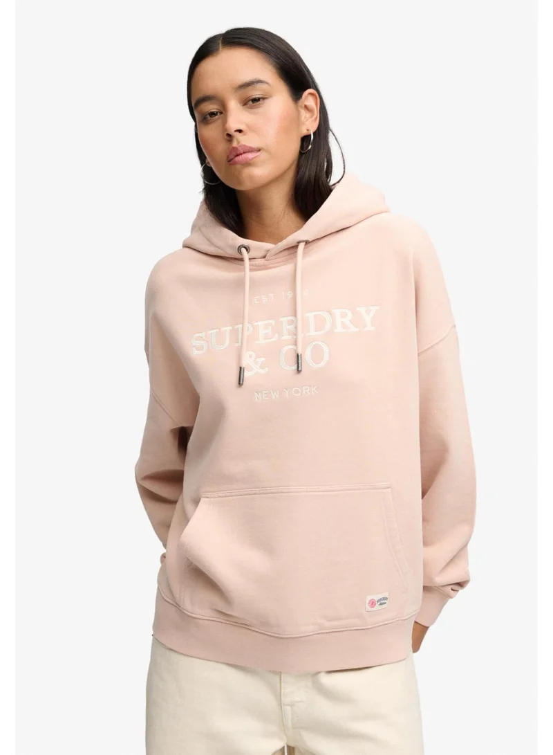سوبر دراي Luxe Casual Embroidered Relaxed Hoodie